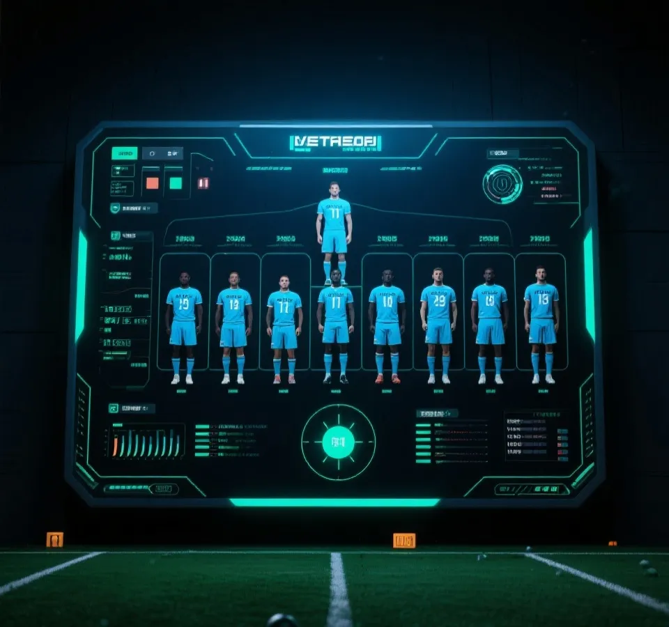 球队阵容与数据分析示意图