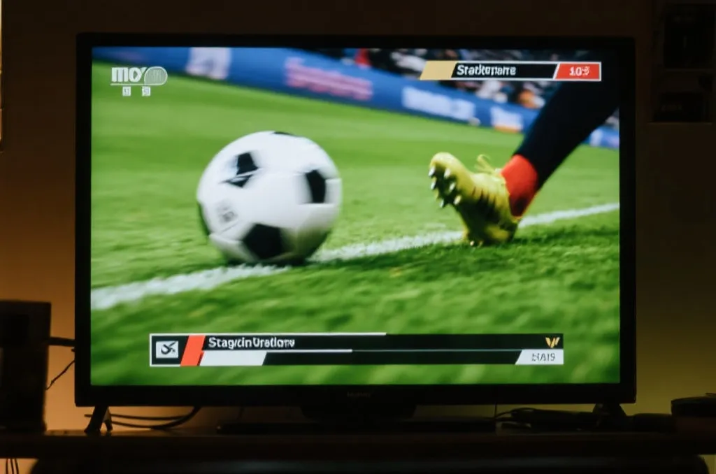 电视屏幕回放经典进球慢动作